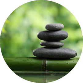 stacked black stones